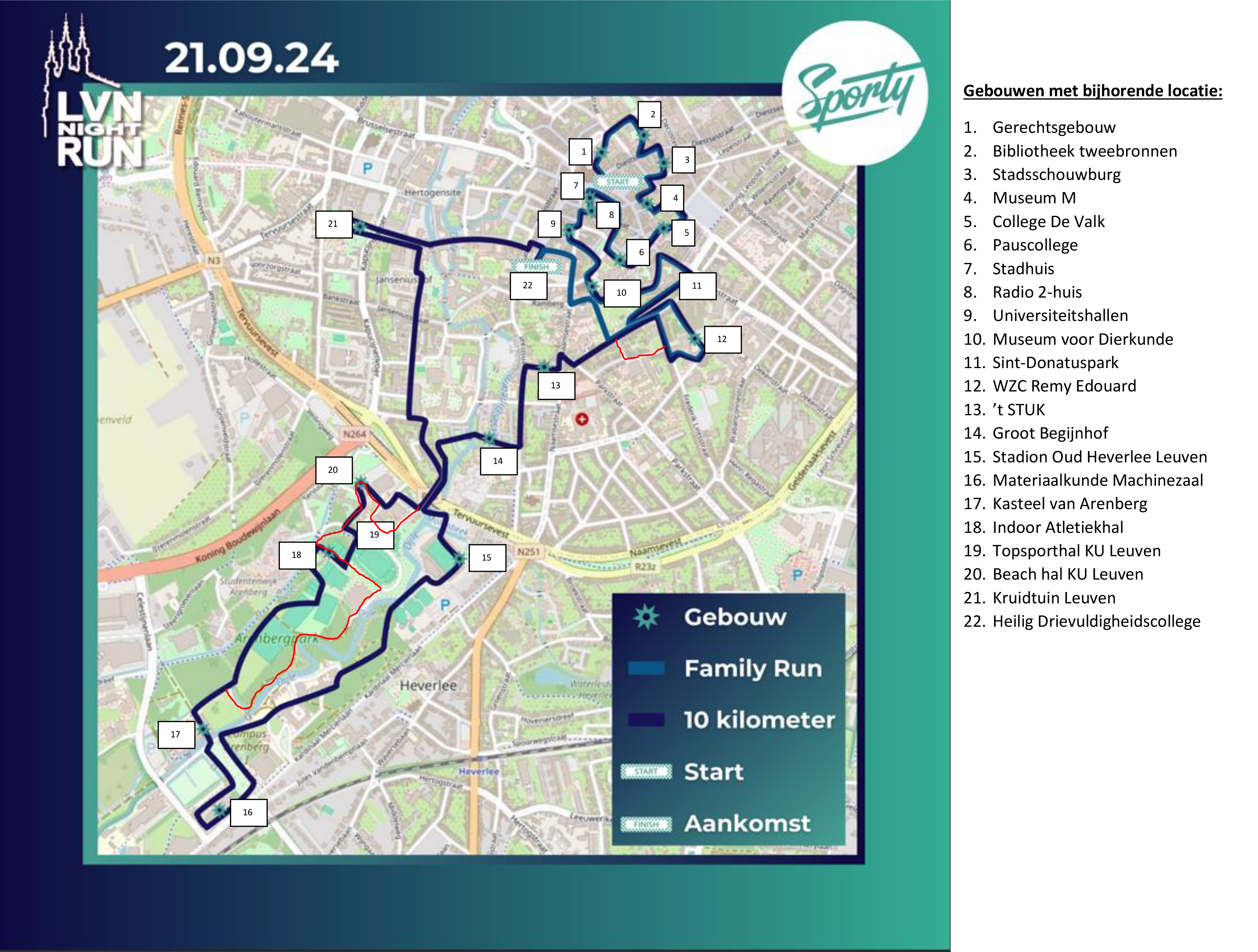 Parcours Leuven Night Run 2024